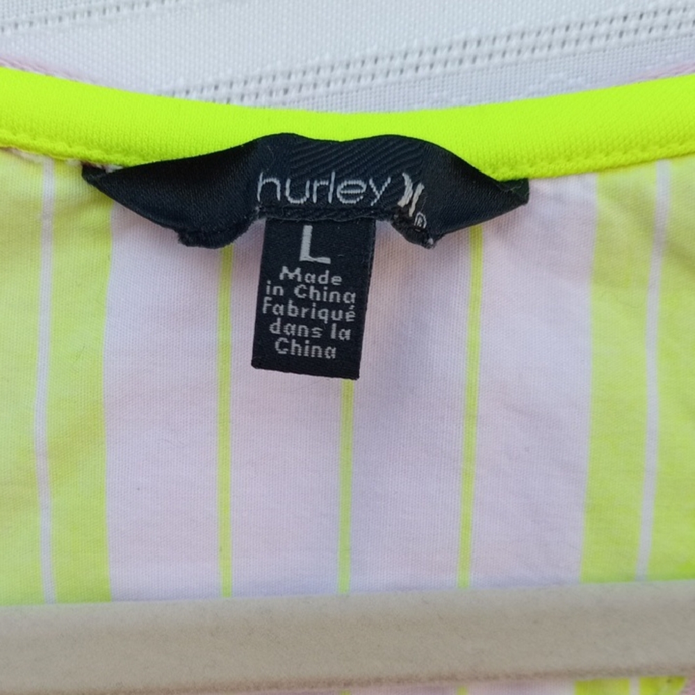 20teens Beachy Summer Hurley Pink Striped Sleeveless Mini Dress Hood & pockets - Picture 3 of 6